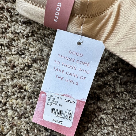 Cacique NEW Smooth Lightly Lined Full Coverage Bra Color Cafe Nude Sz 52DDD - Picture 5 of 6